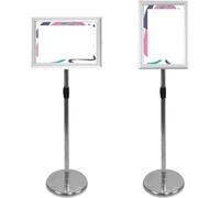 Présentoir sur pied pour affiches, Double présentoir dégrossi de signe plancher A3/A4 for des affiches multicolores(Silver,A3)