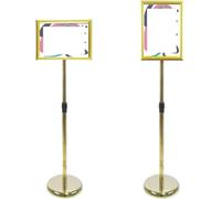 Présentoir sur pied pour affiches, Double présentoir dégrossi de signe plancher A3/A4 for des affiches multicolores(Gold,A4)