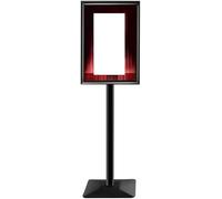 Présentoir sur pied pour affiches, Support d'affiche au sol A3/A4, cadre à pression, support de panneau en aluminium noir(A3)