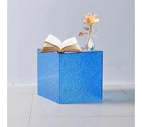 Présentoir vague d'eau bleu transparent - Cube en acrylique de 30 cm avec base creuse pour vitrine, design géométrique rectangulaire pour fenêtres et vente au détail, parfait pour la décoration et la