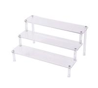 Présentoir Vitrine en Acrylique Transparent à 3 Niveaux pour Funko Pop Figurine d'action Support Acrylique Transparent pour Parfum Aperitif Buffet Gâteau Vernis à Ongle Cosmétique【30x21x14.5cm】