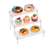 Présentoir Vitrine en Acrylique Transparent à 3 Niveaux pour Funko Pop Figurine d'Action Support Acrylique Transparent pour Parfum Aperitif Buffet Gâteau Vernis à Ongle Cosmétique【20x21x14.5cm】