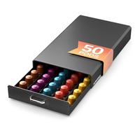 Présentoire café- Rangement Capsules Café - ACROPAQ - Capacité 50 Capsules - Compatible Espresso, Nespresso & Lavazza - Noir