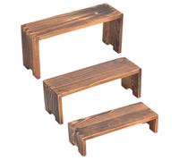 Présentoirs en Bois Surélevés - Étagère À Pâtisserie en Bois,Support Rectangulaire pour Gâteaux, Bijoux, Figurines Et Parfums
