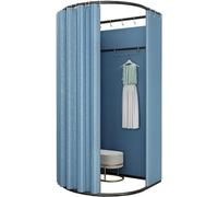 Présentoirs Magasin de vêtements Cabine d'essayage pour salon de boutique, cabine d'essayage de confidentialité amovible avec rideaux occultants(Blu,85x80x200cm)
