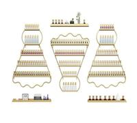 Présentoirs muraux for Vernis à Ongles, Lot de 6 Supports muraux en Forme de Volant de Badminton, étagères métalliques for cosmétiques à Domicile, Spa ou Salon de beauté.(Gold)
