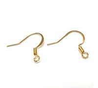 Présentoirs pour bijoux Crochets Boucle d'oreille 15 mm avec Ressort (20 pièces) Doré