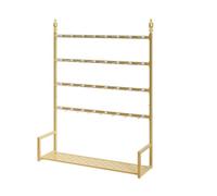 Présentoirs pour magasins, Présentoir multifonctionnel sur pied, Étagères réglables pour chaussettes, sous-vêtements, pantalons, foulards, tissus(Gold,120x35x155cm)