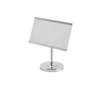 Présentoirs sur pied pour affiches Porte-cartes de bureau en acier inoxydable 4/6 pouces, support d'affichage d'informations for hôtel haut gamme, exposition, réunion(4INCH SILVER)