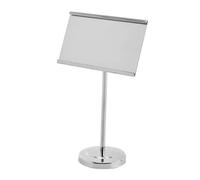 Présentoirs sur pied pour affiches Porte-cartes de bureau en acier inoxydable 4/6 pouces, support d'affichage d'informations for hôtel haut gamme, exposition, réunion(6INCH SILVER)