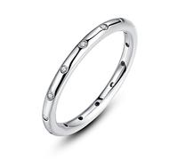 Presentski 925 Argent Sterling Gouttes Bague avec de l'Autriche Cubic Zirconia pour l'éternité Femmes Dames Filles