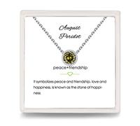 Presentski Collier Péridot Août Collier Pendentif Solitaire Femme Collier Pierre de Naissance