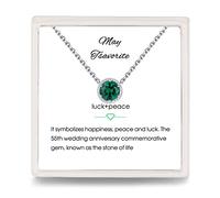 Presentski Collier Solitaire Argent avec Pendentif Diopside Collier de Naissance Pierre Precieuse