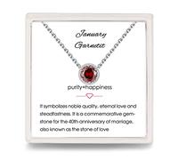 Presentski Grenat Collier Pierre de Naissance Collier Solitaire Argent Femme Collier Pendentif Personnalis