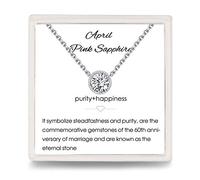 Presentski Moissanite Collier Solitaire Argent 925 Femme Collier de Naissance avec Pendentif Pierre Precieuse