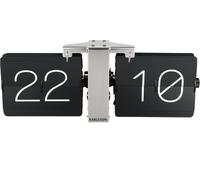 Presenttime Horloge murale Flip Clock noire Horloge de table Horloge de salon nostalgique