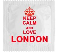 Préservatif humoristique - modèle Royaume-Uni - En Latex Fin et résistant - Imprimé en France - Capote rigolo pour homme - cadeau parfait (KEEP CALM AND LOVE LONDON)