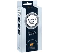 MISTER SIZE Préservatifs Ultra fins (Très Fins et Extra Lubrifiés) / Préservatifs Hommes Fins à Votre Taille 57 mm, Paquet de 10, Préservatifs Hommes Entièrement en Latex de Caoutchouc Naturel