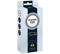 Mister Size – Préservatifs ultra-fins, extra lubrifiés – 49 mm – 10 pièces – Latex naturel