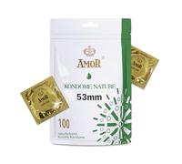 Préservatifs AMOR NATURE Premium positionnement parfait et taille adaptée à chacun - Ø 53 mm Transparent Lot de 50