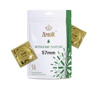 Préservatifs AMOR NATURE Premium positionnement parfait et taille adaptée à chacun - Ø 57 mm Transparent Lot de 50