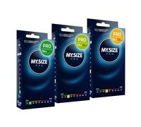 Préservatifs MY.SIZE PRO taille 1,2,3-47,49,53 mm, 3x10 préservatifs - Parfaitement ajustés afin que chacun trouve sa taille