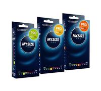 Préservatifs MY.SIZE PRO taille 2,3,4-49,53,57 mm, 3x10 préservatifs - Parfaitement ajustés afin que chacun trouve sa taille