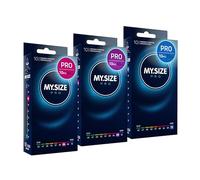 Préservatifs MY.SIZE PRO taille 6,7,8-64,69,72 mm, 3x10 préservatifs - Parfaitement ajustés afin que chacun trouve sa taille