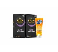 Préservatifs SKYN Elite 2 x 10 + Manix Gel Lubrifiant Effect 80ml | Pack Premium Sans Latex | Ultra Fin & Sensations Naturelles