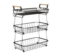 Préservation Des Obstacles Génériques, Top De Travail De Panier De Fruits À Trois Étages | Système De Stockage En Grilles En Métal Pour Les Légumes Snacks De Fruits Fourniture De La Cuisine Ferme De M