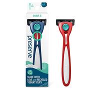 Preserve Rasoir rechargeable à cinq lames Shave 5, fabriqué à partir de matériaux recyclés, rouge coquelicot