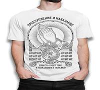PRESERVED APRICOT Crime and Punishment T-Shirt Fyodor Dostoevsky White S