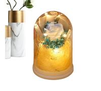 préservée - Lampe de Bureau Romantique avec dôme en Verre | Illustrations d'affichage de Roses Fleuries préservées, vitrine de Souvenirs Floraux