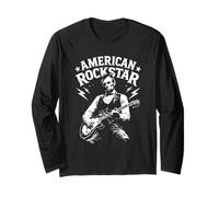Président Abraham Lincoln Jouant de la Guitare American Rock Star Manche Longue