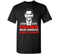 President Barack Obama Made America Great Again USA DT Adult T-Shirt Tee(Small)