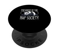 Président de la Nap Society Funny Panda Un Amateur de Panda géant PopSockets PopGrip Adhésif