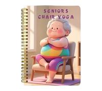 Président Yoga for Seniors - Planificateur de fitness de 30 jours pour la force | Cahier de travail papier avec des routines guidées, programme d'exercice assis pour les hommes débutants femmes femmes