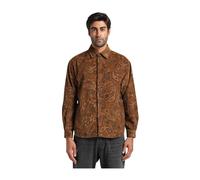 President's - Chemise en velours à imprimé cachemire - Homme - Chemises - Brun - Taille: XS