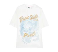 President's - T-shirt ras du cou Over avec imprimé sur le devant - Homme - Tops - Blanc - Taille: M