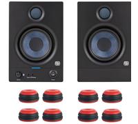PreSonus Eris 4.5 BT II Generation Bluetooth 5.0 Enceintes actives Studio 2ème génération + Keepdrum 8 pièces Amortisseur de vibrations Pieds en rouge