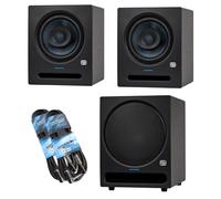 PreSonus Eris Pro 8 Paire de haut-parleurs de studio actifs avec caisson de basses Eris Pro Sub 10 et 2 câbles jack Keepdrum