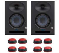 PreSonus Eris Studio 5 enceintes actives de 5,25" + 2 pieds Keepdrum en rouge