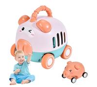 Press And Go Car - Cartoon Animal Inertia Véhicule Pour Les Tout-petits | Jouet Coulissant À La Friction Mignonne Pour Filles Garçons | Action De Course D'action Pour Le Développement De La Motricité