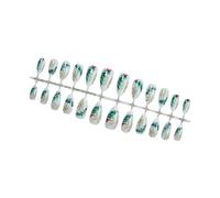 Press De Noël À La Mode Sur Les Ongles Faux Avec Des Conceptions D'arbres Vertes Stick On Festive Look 24pcs Mariage Des Conceptions D'ongles De Mariage