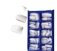 Press on nails 100 faux ongles à coller, courts, moyens, carrés, portables, 10 tailles, couverture complète, décoration des doigts pour Manucure(Color1)