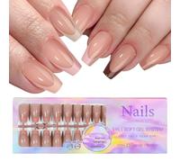 Press on Nails 150 Pièces Faux Ongles Court Carrés Français Ballerine Ongles à Coller Naturel Couverture Complète Artificial False Nails Ongles Autocollants Nail Art pour Femmes Et Filles