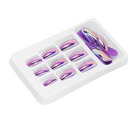 Press On Nails, Faux Ongles 24pcs Faux Ongles À La Mode Press On Nails Moyen Détachable Couleur Vive Faux Ongles Patch Couverture Complète Nail Art Conseils Réutilisables Faux