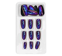 Press On Nails, French Tip Press On Nails Faux Ongles Détachables Couleur Vive Faux Ongles Patch Couverture Complète Nail Art Tips 24pcs Faux Ongles À La Mode Extensions De Faux