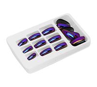 Press On Nails, French Tip Press On Nails Faux Ongles Détachables Couleur Vive Faux Ongles Patch Couverture Complète Nail Art Tips 24pcs Faux Ongles À La Mode Extensions De Faux