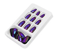 Press On Nails, Press On Nails Court 24pcs Faux Ongles À La Mode Faux Ongles Détachables Couleur Vive Faux Ongles Patch Couverture Complète Nail Art Conseils Réutilisables Faux